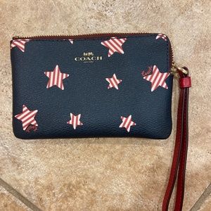 Leather coach wristlet
